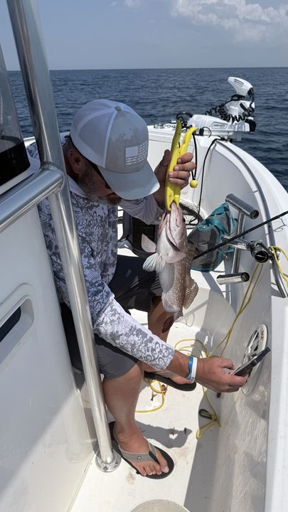 Panama City red grouper brought to the boat!